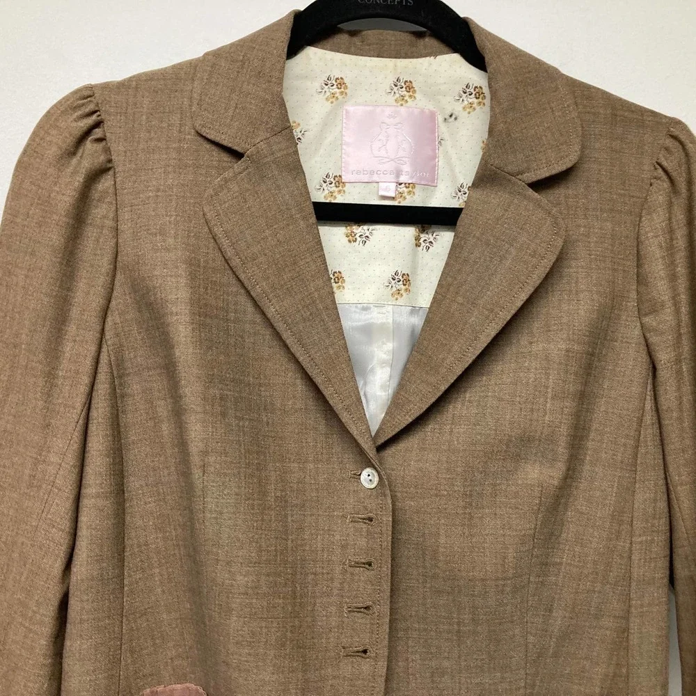Rebecca Taylor tan 2 piece wool suit - Picture 4 of 11